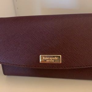 Kate Spade Leather Wallet/Phone Case Burgundy